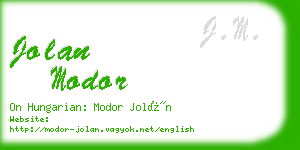 jolan modor business card